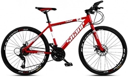 HUAQINEI Bike HUAQINEI Mountain Bikes, 26 inch mountain bike male and female adult super light variable speed bicycle spoke wheel Alloy frame with Disc Brakes (Color : Red, Size : 27 speed)