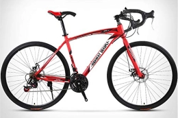 FXMJ Road Bike FXMJ Men's And Women's Road Bicycles, 24 / 27-speed 26-inch Bicycles, Adult-only, Road Bicycle Racing, Wheeled Road Bicycle Double Disc Brake Bicycles, Red, 24 Speed 30 Knives