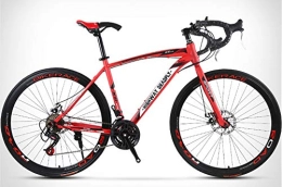 FXMJ Road Bike FXMJ Men's And Women's Road Bicycles, 24 / 27-speed 26-inch Bicycles, Adult-only, Road Bicycle Racing, Wheeled Road Bicycle Double Disc Brake Bicycles, Red, 24 Speed 40 Knives
