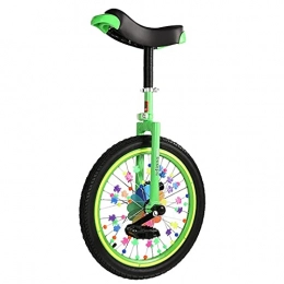 aedouqhr Unicycles aedouqhr for Adults, Unicycle 24 / 20 / 18 / 16 Inch Wheel, Junior Unicycle High-Strength Manganese Steel Fork, Adjustable Seat, Aluminum Alloy Buckle (Color : Green, Size : 18 Inch)
