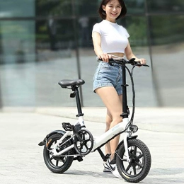 Alextry E-Bike-Fahrrad, Ebike, leichte Aluminiumlegierung, doppelte Scheibenbremse, tragbar, für Kinder und Erwachsene im Freien. (D3 Speed Shift Version). weiß