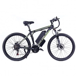 Elektrisches Fahrrad, elektrische Mountainbike für Erwachsene, Ebikes Fahrräder Alle Terrain, 26"48V 250W 10Ah Abnehmbare Lithium-Ionen-Batterie, einfache Lagerung (Schwarz Grün, 350)