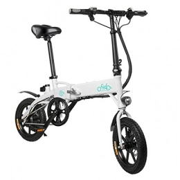 AZUNX Fahrräder Fiido Elektro-Fahrrad, zusammenklappbar, leicht, Aluminiumlegierung, mit großer Kapazität, Lithium-Ionen-Akku, aufblasbarer Gummireifen, 7, 8 Ah, Weiß