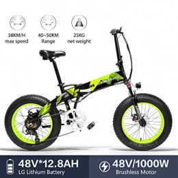 LANKELEISI Fahrräder Lankelisi X2000 20 Zoll große Reifen für E-Bike, faltbar, 7 Gänge, Schneefahrrad, 48 V, 12, 8 Ah, 1000 W, Motor aus Aluminiumlegierung, Rahmen 5, kein Mountainbike