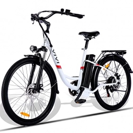 Vivi Elektrofahrräder Vivi Damen C26 Pedelec, E-Bike, Elektrofahrrad, Citybike, Weiß, 26 inches