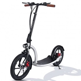 urbetter Electric Scooter Electric Scooter with 16 inch Inflated Tires, Max Speed 30 Km / h, 30 Km Range, Adjustable Height, Ultra-wide Footboard Design Foldable Commuting E-Scooter for Adults & Teens