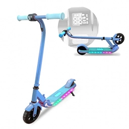 HappyBoard Electric Scooter HST Electric Scooter for Children 4 to 12 Years, Motor 150W Scooter Kickscooter with LCD Screen Folding up to 15 km / h, 7" Wheels Blue