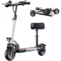 J&LILI Electric Scooter J&LILI Electric Scooter, 500W 48V with Seat And Turn Signal, Foldable Electric Scooter with Color LCD Screen, Suitable for Adults And Adolescents, Maximum Load 200 Kg, White, 60~70km