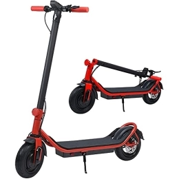 J&LILI Electric Scooter J&LILI Electric Scooter, Foldable 10-Inch Electric Scooter for Adults And Adolescents, 350 W-36 V-City Commuter Scooter with LED Screen, Maximum Speed 25 Km / H, Red, 7.8AH