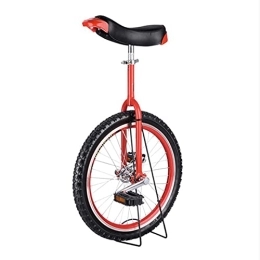 GAXQFEI Monocycles GAXQFEI Adultes / Kids Red Monocycle, Roue de Montagne Antidérapante 24 / 20 / 18 / 16 Pouce, Vélo D'Équilibrage D'Une Roue Pour Exercice Sportif Extérieur, Hauteur Réglable, 60Cm (24 Pouces)
