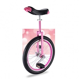 QWEASDF Monocycles QWEASDF Monocycle, Ajustable 16", 18", 20" Pouces pour Enfants Jeunes Monocycles Débutants, Sports de Plein air Fitness Exercice Santé, Rose, 20″