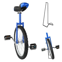 Triclicks Monocycles Triclicks 20 Pouces 20" Monocycle vélo Hauteur réglable à Une Roue One Monocycle 1 Roue Cirque +Support de monocycle pour Ados / Kid's / Adulte Charge Montagne (Bleu)