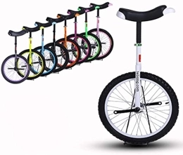  Monocycles Vélo Monocycle Monocycle, 16 18 20 24 Pouces Réglable en Hauteur Équilibre Vélo Exercice Formateur Utilisation pour Enfants Adultes Exercice Amusant Vélo Cycle Fitness (Couleur : Blanc, Taille : 18
