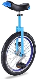 ZWH Monocycles ZWH Monocycle Vélo Grand Monocycle pour Les Débutants Enfants, Roue De 16"Skidproof Butyl Mountain Tire & Hauteur Réglable Siège Confortable, Chargement 80kg (Color : Blue)