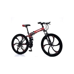  Vélos pliant Bicycles for Adults Bicycle, Mountain Bike 27-Speed Dual-Shock Integrated Wheel Folding Mountain Bike Bicycle Bicycle, Sports and Entertainment (Color : Red, Size : 21)