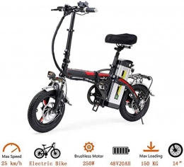 Drohneks Vélos électriques Drohneks Vélo électrique Pliant, 48V 20Ah vélo électrique 14 Pouces Neige vélo électrique Amovible Batterie au Lithium-ION 400W Urban Commuter Ebike pour Adultes
