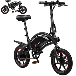 Dyu Vélos électriques DYU Vélo Électrique Pliant - D3F 14" Vitesse Réglable Urban E-Bike pour Adultes, 36V 10Ah Batterie, Pédalage Assisté Smart E-Bike avec 3 Modes de Conduite, Siège réglable