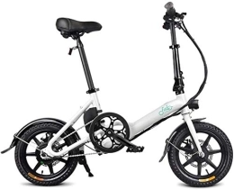 Generic Vélos électriques Ebikes Vélos électriques Rapides pour Adultes Vélo électrique Pliant de 14 Pouces avec Batterie Lithium-ION 250W 36V / 7.8AH - Assistance électrique à 3 Vitesses (Couleur : Blanc)