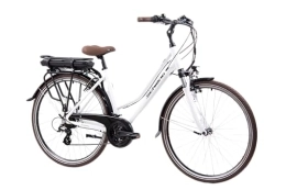 F.lli Schiano Vélos électriques F.lli Schiano Vélo électrique de ville E-Ride 28 pouces, vélo électrique pour femmes et hommes, pedelec avec moteur de 250 W, transmission Shimano à 21 rapports, en blanc