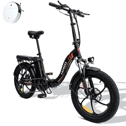 Fafrees Vélos électriques Fafrees F20, Fatbike 20", 250 W, vélo électrique pliable, 36 V 16 Ah, vélo électrique, vélo pliant, 20" x 3.0 Fat Tire VTT pour homme, Shimano 7S City Ebike Femme, noir