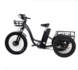 FREIHE Vélos électriques FREIHE Tricycle Adulte électrique 3 Roues 36v15AN Batterie au Lithium motoneige Cadre en Alliage d'aluminium 26 Pouces Instrument LCD Batterie à 7 Vitesses Amovible