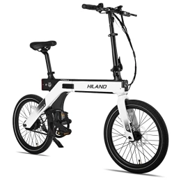 HH HILAND Vélos électriques HILAND Vélo électrique 20 pouces, vélo électrique pliable, 5 vitesses Power Assist, batterie Samsung 36 V / 10 Ah, moteur arrière 36 V / 250 W, feu avant arrière, alliage de magnésium, limite de vitesse