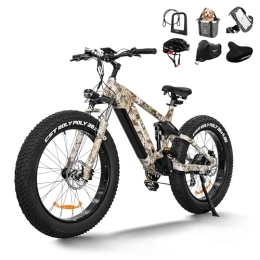 Himiway Vélos électriques Himiway Cobra Forest E-Bike Fully E-Mountainbike avec Batterie 960W, 26"×4" Fatbike électrique avec Suspension complète, jusqu'à 128 km, 25 Km / h 250W Moteur, 7 Vitesses, Freins à Disque hydrauliques