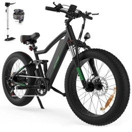 HITWAY Vélos électriques HITWAY Vélo électrique 26" 4, 0 Fat Tire, VTT Électrique E-Bike avec Batterie au Lithium Amovible 48V 10Ah, 250W, Shimano 7 Vitesses, jusqu'à 35-90km
