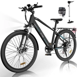 HITWAY Vélos électriques HITWAY Vélo électrique de Montagne 26'', vélo électrique Puissant 36V 12Ah 250W, Shimano 7 Vitesses, vélos à Assistance électrique pour Adultes BK7S