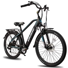 ROCKSHARK Vélos électriques Lamassu Vélo électrique 27, 5 Pouces 250 W Cadre en Aluminium Vélo de Ville Ebike avec Shimano 7 Vitesses Frein à Disque Fourche de Suspension 10 Ah Batterie Lithium-ion 36 V Noir