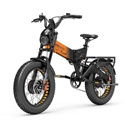 Kinsella Vélos électriques LANKELEISI X3000 Max Vélo électrique de Montagne à Double Moteur 2000W (Noir)