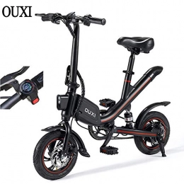 OUXI Vélos électriques OUXI 350w Vélo Électrique pour Adultes, Vélo Électrique Pliant avec 6.6ah Batterie Lithium, Jusqu'à 25 Km / h Ville Vélo l'Extérieur Cyclisme Voyage Déplacement (Noir)