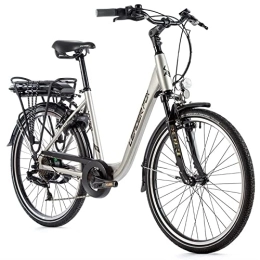 Leaderfox Vélos électriques Pedelec Leader Fox Latona Lady E Bike 26" 7 Vitesses 36 V 13 Ah LG Argent Rh42 cm