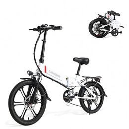 Samebike Vélos électriques SAMEBIKE 20LVXD30-II Version de Mise à Niveau 350W 48V 10.4AH vélo électrique 20 Pouces Roue vélo électrique Pliant pour Adultes (Blanc)