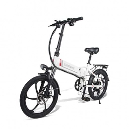 Samebike Vélos électriques SAMEBIKE vélo électrique 48V 10.4AH Batterie au Lithium avec télécommande vélo électrique 20LVXD30 Pliant pour Adultes (Blanche)