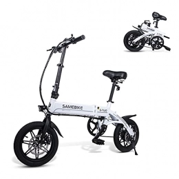 Samebike Vélos électriques SAMEBIKE YINYU14 vélo électrique 250W 36V 7.5AH Batterie au Lithium Ultra-léger 14 Pouces vélo électrique Pliant pour Adultes (Blanc)
