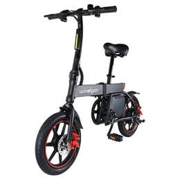 TOEU Vélos électriques TOEU Vélo Électrique Pliable, Jusqu'à 25km / h, Vitesse Réglable 14" Urban Bike, Autonomie 25km, Batterie 36V / 6.0Ah 350W, Adulte E-Bike, Noir