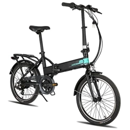 ROCKSHARK Vélos électriques Vélo électrique HILAND 20" - Avec moteur de 250 W - Batterie au lithium 36 V - Avec circuit Shimano à 7 vitesses - Vélo pliant léger en aluminium avec lumière pour homme et femme