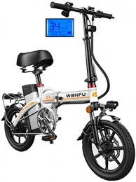 HCMNME Vélos électriques Vélo électrique Pliable, Vélo de neige électrique, vélos électriques rapides pour adultes 14 pouces roues de 14 pouces cadre en alliage d'aluminium portable vélo électrique avec batterie de lithium-li