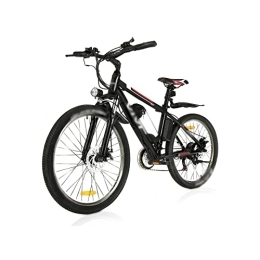 Wonzone Vélos électriques Wonzone ddzxc vélos électriques en plein air équitation 26 pouces VTT vélo électrique 21 vitesses en alliage d'aluminium double frein à disque (couleur : noir, taille : taille unique)