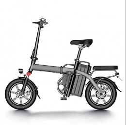 ZMXZMQ Vélos électriques ZMXZMQ Pedelec, Vélo Électrique Pliant, Roues Repliables 14 Pouces Ebike, avec Moteur De 350 W Et Batterie Lithium-ION Amovible De 48 V, Noir, 300km