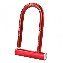 LMNUY Fahrradschlösser LMNUY fahrradschloss Fahrrad-U-Lock Schwerer Stahl-Sicherheits-Fahrrad-Kabel-U-Lock Kunststoff beschichtet mit 2 Schlüssel-Fahrrad-Motorrad-Sicherheits-U-Lock bugelschloss (Color : Red)