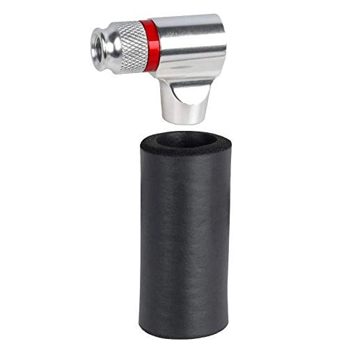 Bombas de bicicleta : BESTSOON Mini bomba de CO2 AV / FV válvula bomba de aire portátil mini bomba de aire inflador sin tanque de CO2 para bicicletas de carretera, fútbol, baloncesto (tamaño único, color: plata)