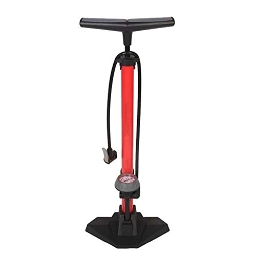 Bombas de bicicleta : Bomba de Aire para Carretera Bomba de Aire del Piso de la Bicicleta con el inflador de neumáticos de Bicicleta de Alta presión de medidor de Alta presión (Color : Red, Size : One Size)