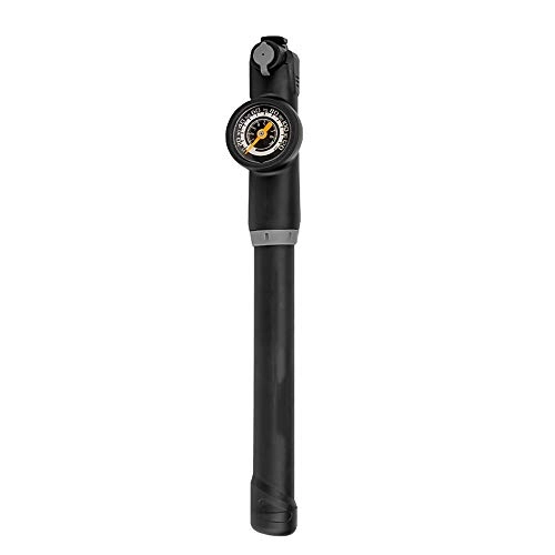 Bombas de bicicleta : Bombas de Bastidor De Alta presión Tubo Inflable for Llevar fácil de Montar Equipamiento Bicicletas con la Manguera del barómetro Bomba de Bicicleta Portátil (Color : Black, Size : 265mm)