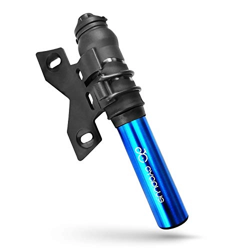 Bombas de bicicleta : CYCPLUS - Mini Bomba de Aire porttil para Bicicleta de montaña, Bicicleta de Carretera y BMX (Marco de aleacin de Aluminio), Azul