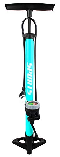 Bombas de bicicleta : EM BIKE Bomba Inflador de Suelo Portátil con Manómetro Profesional para Válvulas Presta y Schrader Alta Presión (160 PSI / 11 Bar)