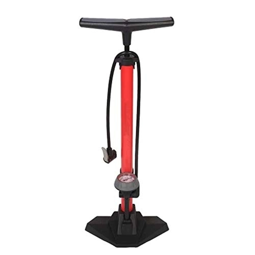 Bombas de bicicleta : Lpinvin Inflador Bomba de Aire del Piso de la Bicicleta con el inflador de neumáticos de Bicicleta de Alta presión de medidor de Alta presión Bomba Manual portátil (Color : Red, Size : One Size)