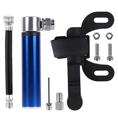 Bombas de bicicleta : LULUVicky Bomba de aire manual para bicicleta de 120 PSI, resistente al agua, bomba de válvula AV / FV, portátil, apta para bicicletas (tamaño: Onesize; color: azul)