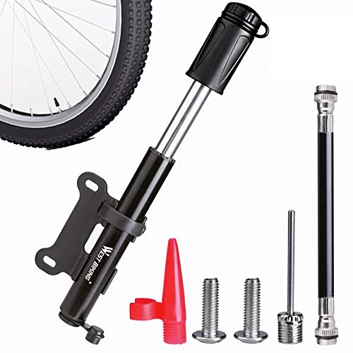 Bombas de bicicleta : OOTO - Bomba de bicicleta portátil de aleación de aluminio para bicicleta, bomba de neumáticos de bicicleta para carretera y bicicleta, bomba de mano para bicicleta, adecuada para Presta y Schrader